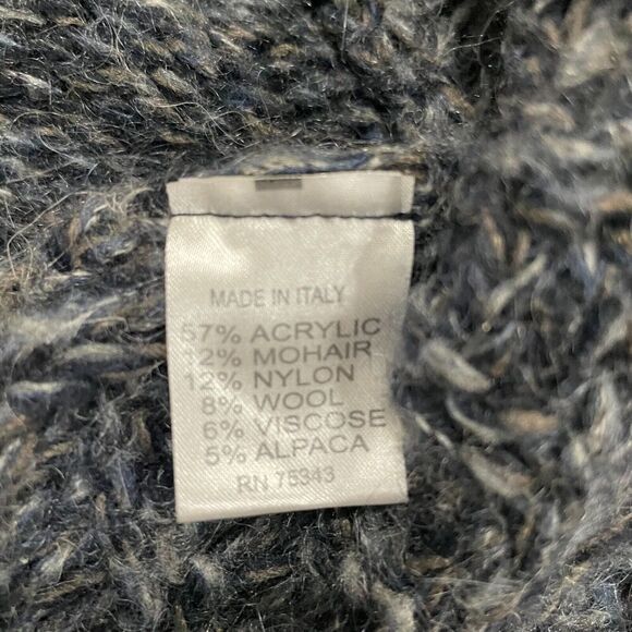 Elsamanda Made in Italy Gray Chunky Knit Open Front Cardigan S Wool Alpaca Blend - Picture 9 of 13